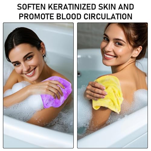 African Net Sponge Exfoliating Washcloths 6-Pack - Yellow, Pink, Purple