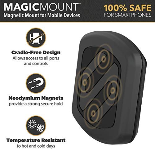 Scosche MagicMount Suction Cup Phone Mount - 2 Pack for Car Dashboard/Windshield, 360° Adjustable Magnetic Holder