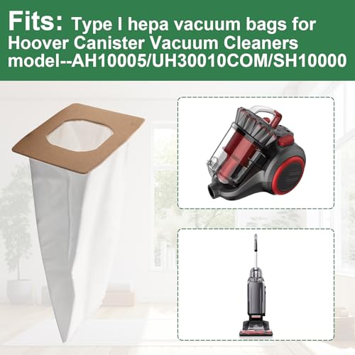 Type I HEPA Vacuum Bags for Hoover Vacuum Cleaners - 5 Pack