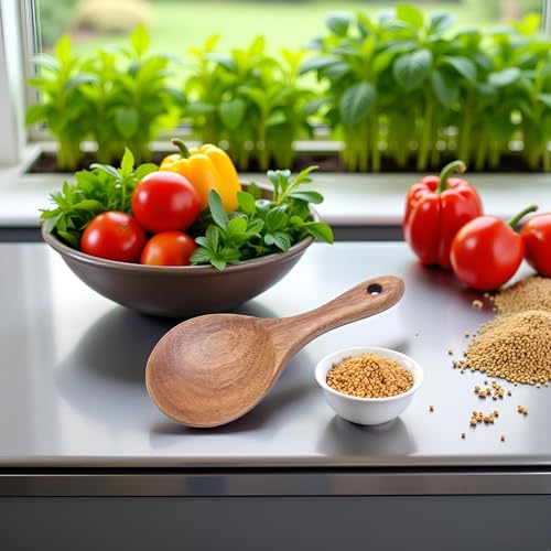 7-Inch Natural Wooden Rice Spoon - Non-Stick Serving Paddle