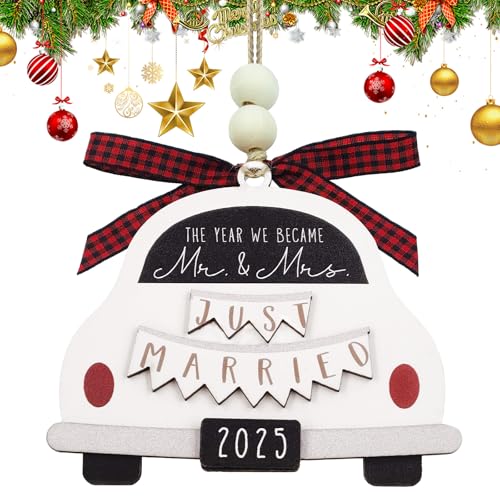 Personalized Mr. & Mrs. Wooden Wedding Ornament 2025