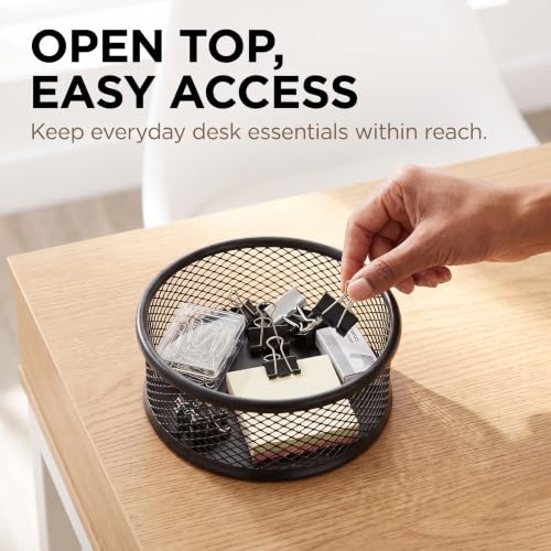 Black Metal Paper Clip Holder Dispenser Organizer for Desk Home Office