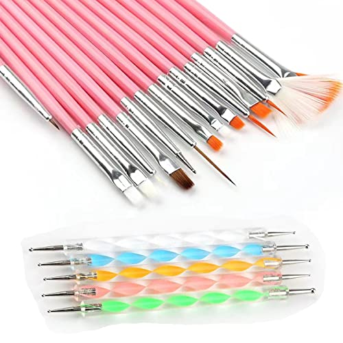 Lifextol Nail Art Brush and Dotting Pen Set - Pink