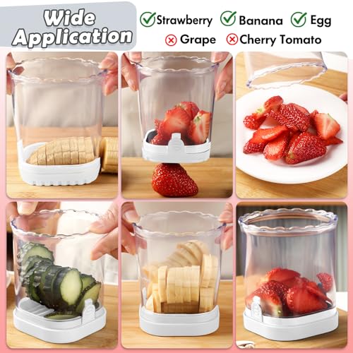 COKSDUPID White Strawberry Slicer - 8-Blade Detachable Cutter