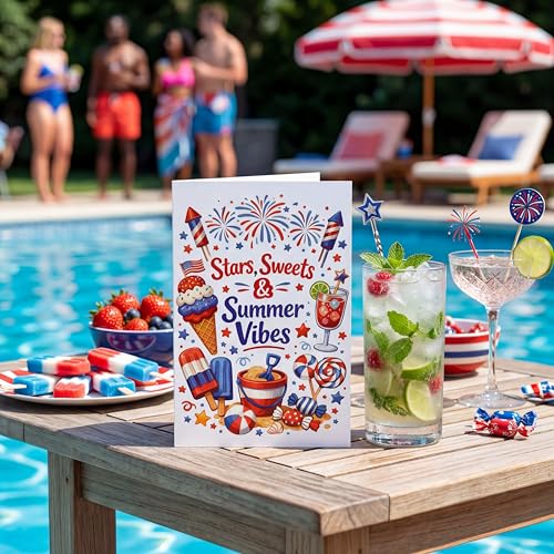 Ami Summer Vibes Greeting Card Set – 5x7 Blank Inside with Envelope