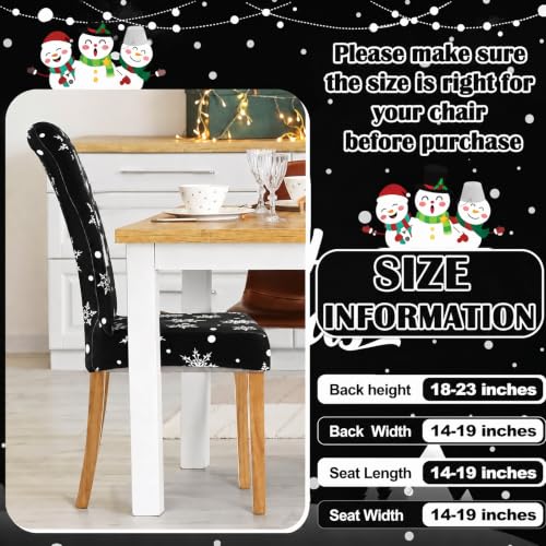 Moukeren Christmas Snowman Chair Covers - Black, Set of 6