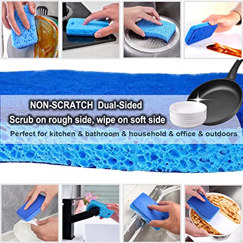 METUUTER Heavy Duty Dual-Sided Kitchen Scrub Sponges - 12 Count