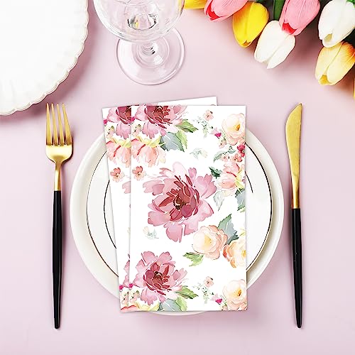 Fairooth 50-Pack Floral Paper Napkins, 3-Ply Watercolor Guest Hand Towels