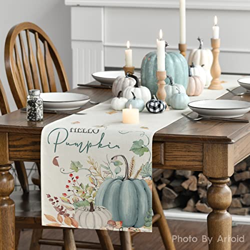 210 GSM Fall Table Runner 13x72 Inch Aqua Polyester Home Decor