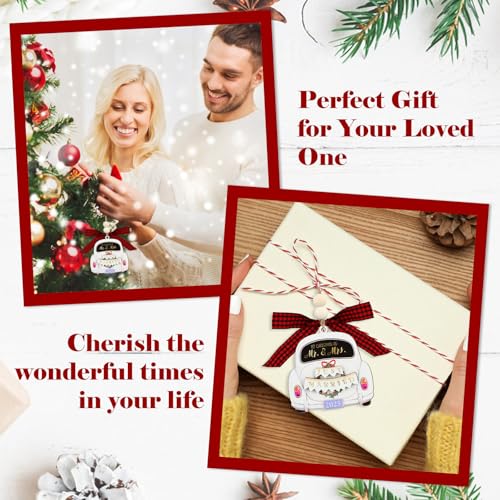 Just Married Wooden Christmas Ornament - 1st Christmas as Mr & Mrs 2025