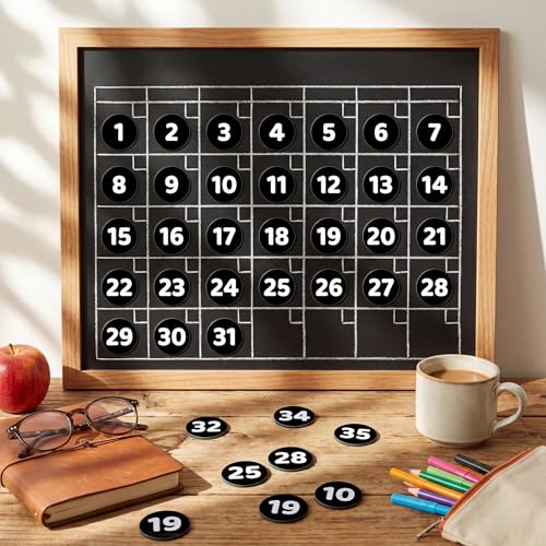 Glenmal 42-Piece Magnetic Calendar Numbers Set - 2.3" Durable Accents