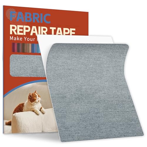 Fabric Repair Tape Self-Adhesive Linen Couch Patch Dark Grey 8.3" x 11"