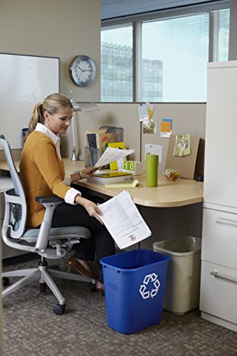 Rubbermaid Commercial 7-Gallon Deskside Recycling Can - Blue, 12-Pack