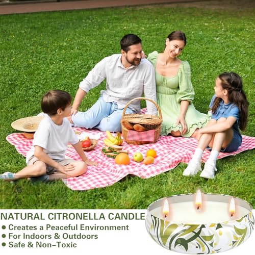 Golabarell 3-Wick Citronella Candles for Outdoor Patio - 3 Pack Soy Wax
