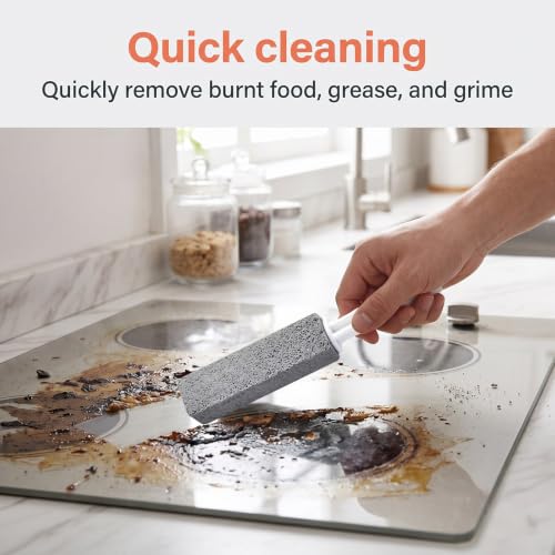Pumice Stone with Extra Long Handle for Kitchen & Grill Cleaning - 3 Pack