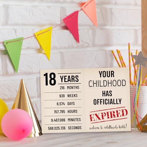 RUALOVE 18th Birthday Card for Girls & Boys - Funny Gift for Son, Daughter, Grandkids, Niece, Siblings | 2007 Born Celebration