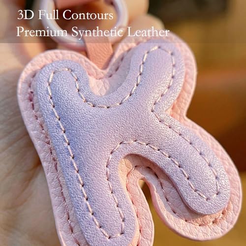 Fizzlup 3D Bubble Letter Keychain - Trendy PU Leather Charm