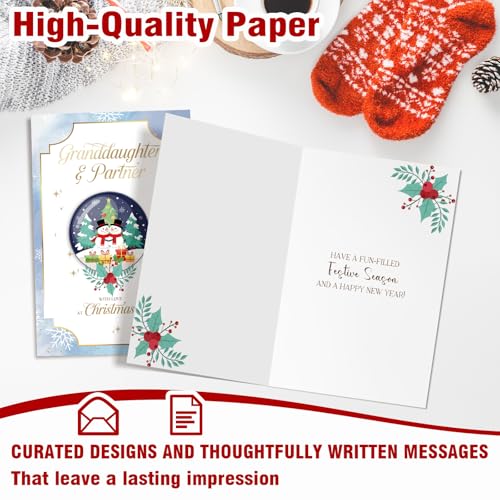 Christmas Card for Granddaughter and Partner Merry Xmas Card