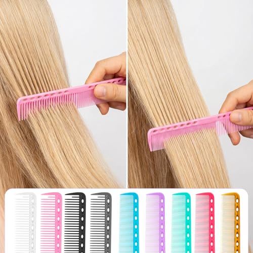 Jeffdad 9PCS Carbon Hair Cutting Combs - Heat Resistant Salon Styling Tool