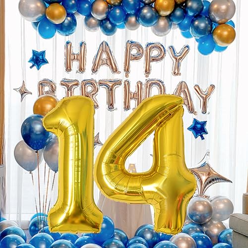 40 Inch Gold Number 50 Balloons for 50th Birthday & Weddings