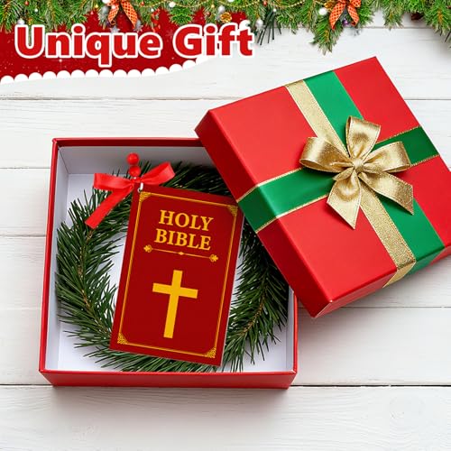 AKAIXI Wooden Bible Verse Christmas Ornament, Christian Faith Hanging Tree Decor