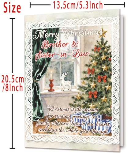 Funny Christmas Card for Brother & Sister-in-Law - 8x5.3 in