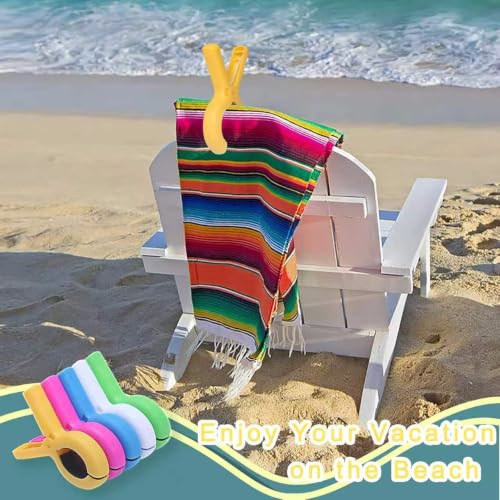 Punrafu 10-Pack Beach Towel Clips - Rust-Resistant Stainless Steel, Strong Grip for Thick Towels, Bright Colors