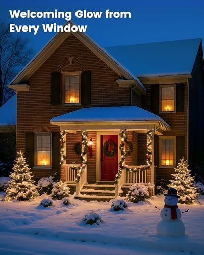 Black Dusk-to-Dawn Electric Window Candles - 3-Light Flameless Christmas Candolier
