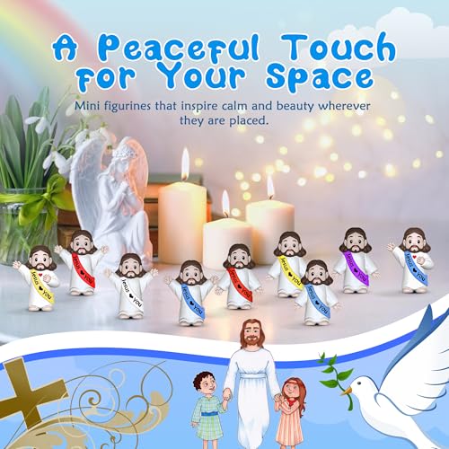 25 Pcs Little Jesus Figures - 1.4 Inch Mini Religious Statues for Party Favors