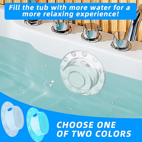 2 Pack Bathtub Stoppers - 6.1 Inch Universal PVC Drain Covers