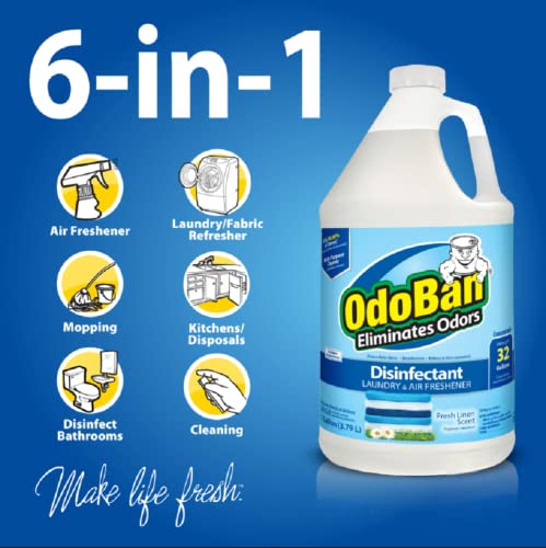 OdoBan Disinfectant Concentrate & Odor Eliminator, 1 Gallon - Fresh Linen Scent