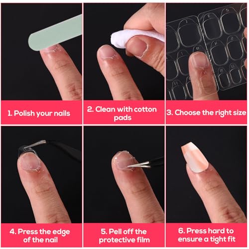 BOXOB 300pcs Double-Sided Clear Nail Adhesive Tabs for Press on Nails