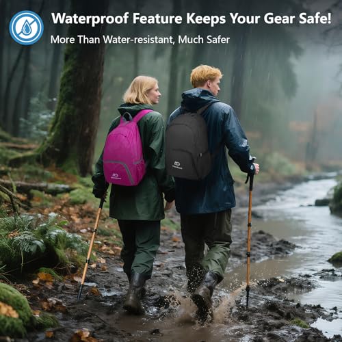 20L Ultra Lightweight Packable Backpack£¬Handy Foldable Waterproof Daypack for Travel, Collapsible Hiking Backpack Camping Outdoor Cycling Backpacking Women & Men, Black