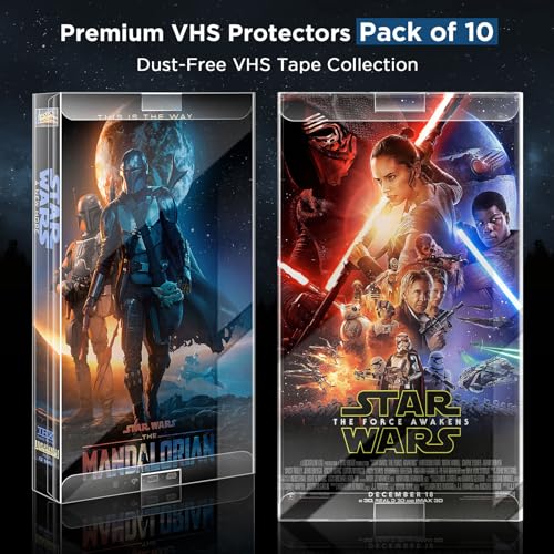 Premium VHS Tape Protectors - 10 Pack Durable Storage Cases