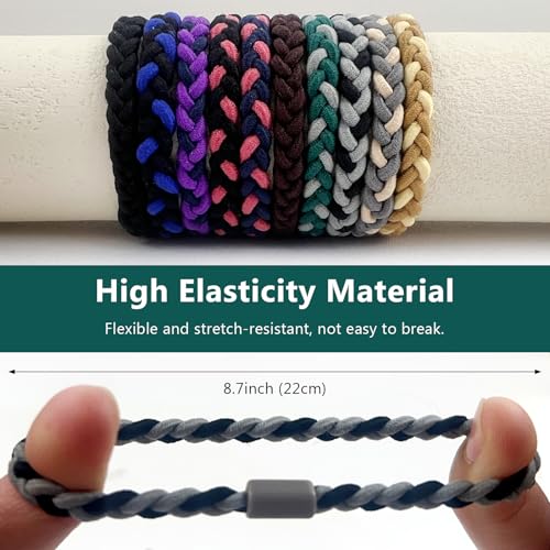 Braided Elastic Hair Bands 10-Pack - No-Crease Coil Ties for Thick Hair
