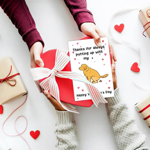Funny Dog Valentine's Day Card with Gold Envelope - 8x5.2 in