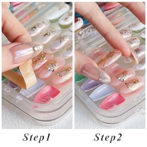 Foldable Acrylic Press On Nail Organizer Case with Adhesive Tabs