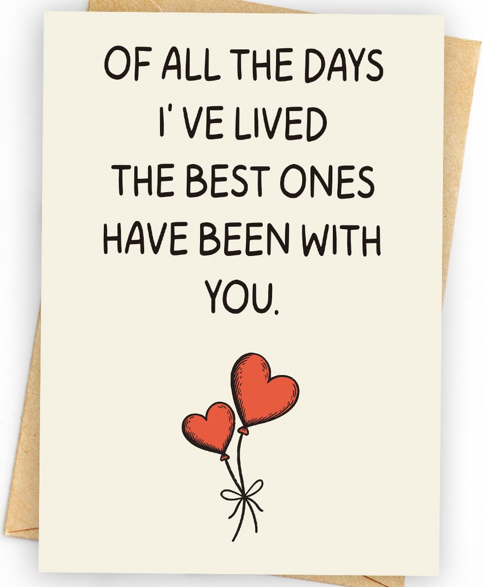 WowBefun Happy Anniversary Card & Gifts for Men, Women, Husband, Boyfriend, Wife, Girlfriend, Him, Her, Valentine Day Gifts, Card, To Husband, Wife