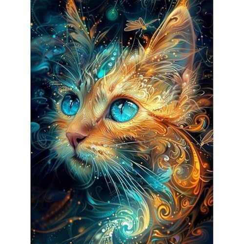 Cat Diamond Art Kit for Adults - 5D DIY Full Drill Painting 12x16"