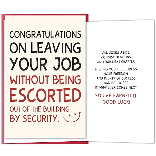 Funny Farewell Card for Coworker - Congratulations Edition