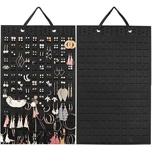 RESOVO Wall-Mounted Earring Organizer with 20 Hooks - Holds 300 Pairs