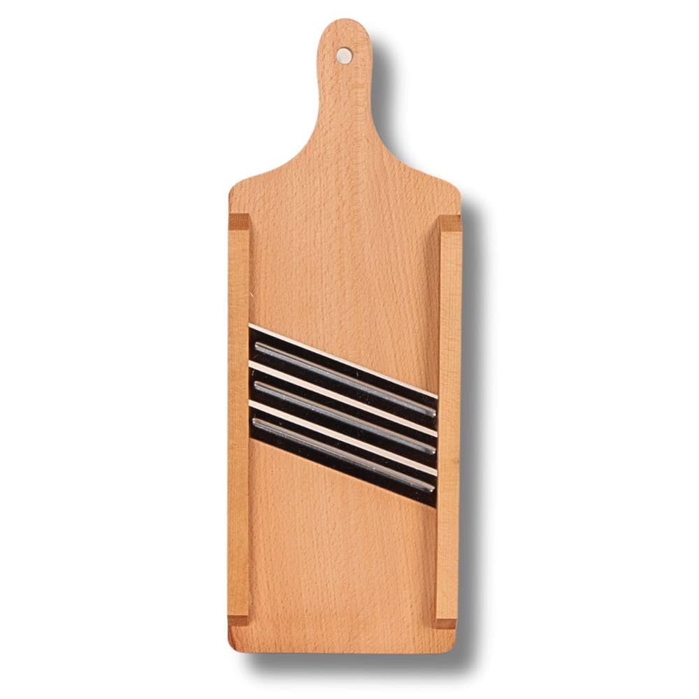 Wooden Cabbage Shredder, Vegetable Slicer for Food Preparation, Sauerkraut, Coleslaw, Salads. Pre-Oiled. Three Blades. A Cut Resistant Glove.