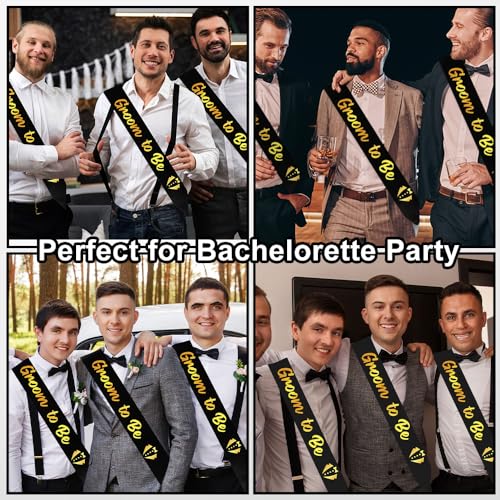 Groom To Be Sash Black Groom Sash with Gold Foil - Bachelor Party Decorations & Gifts - Groom to Be Accessories