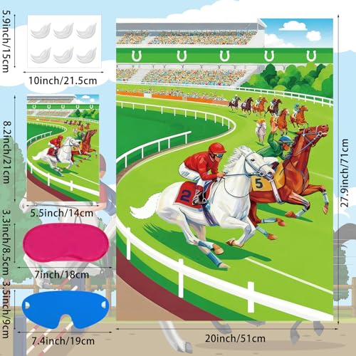 Pin the Tail on the Horse Game - Large Poster & 24 Stickers