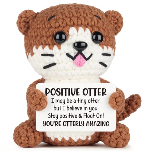 Inspirational Crochet Otter Gift - Handmade Desk Decor for Encouragement