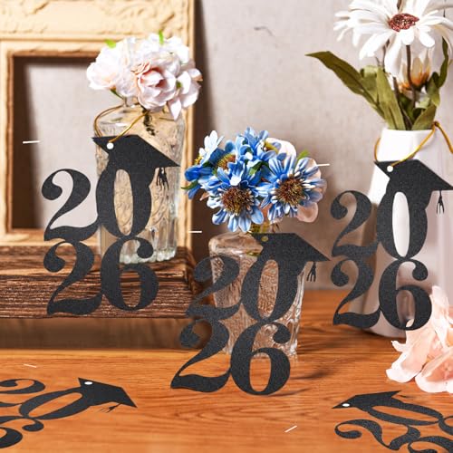 Chinco 36 Pcs Graduation Party Decorations 2026 Glitter Cutouts