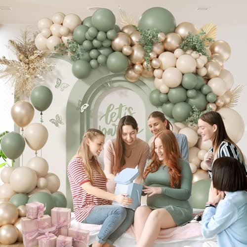 130pcs Sage Green Balloon Arch Kit for Parties & Events