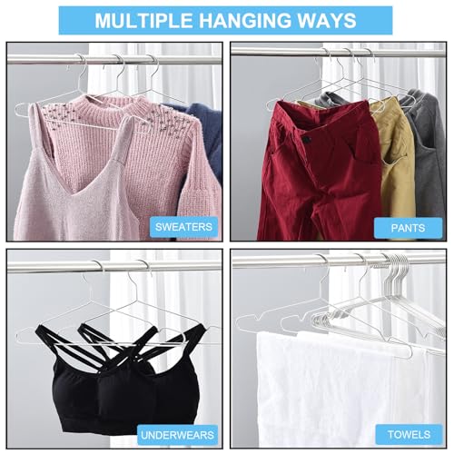 Seropy Heavy Duty Stainless Steel Hangers, 10 Pack, Non-Slip Grooves
