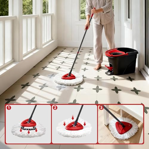 4 Pack Microfiber Mop Head Replacements for O-Cedar EasyWring Systems