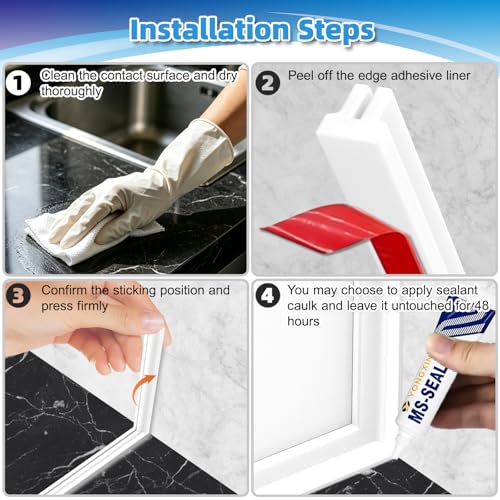 AILIBI Silicone Bathtub Shower Splash Guard - 2 Pack, Water Barrier